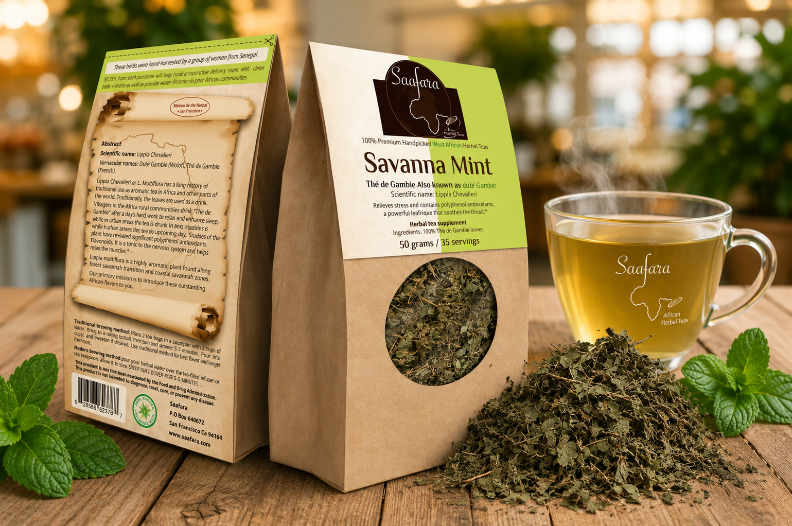 savanna mint with a cup