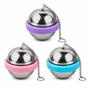 Stainless Steel Tea Ball Infuser with Chain – 3 Colors