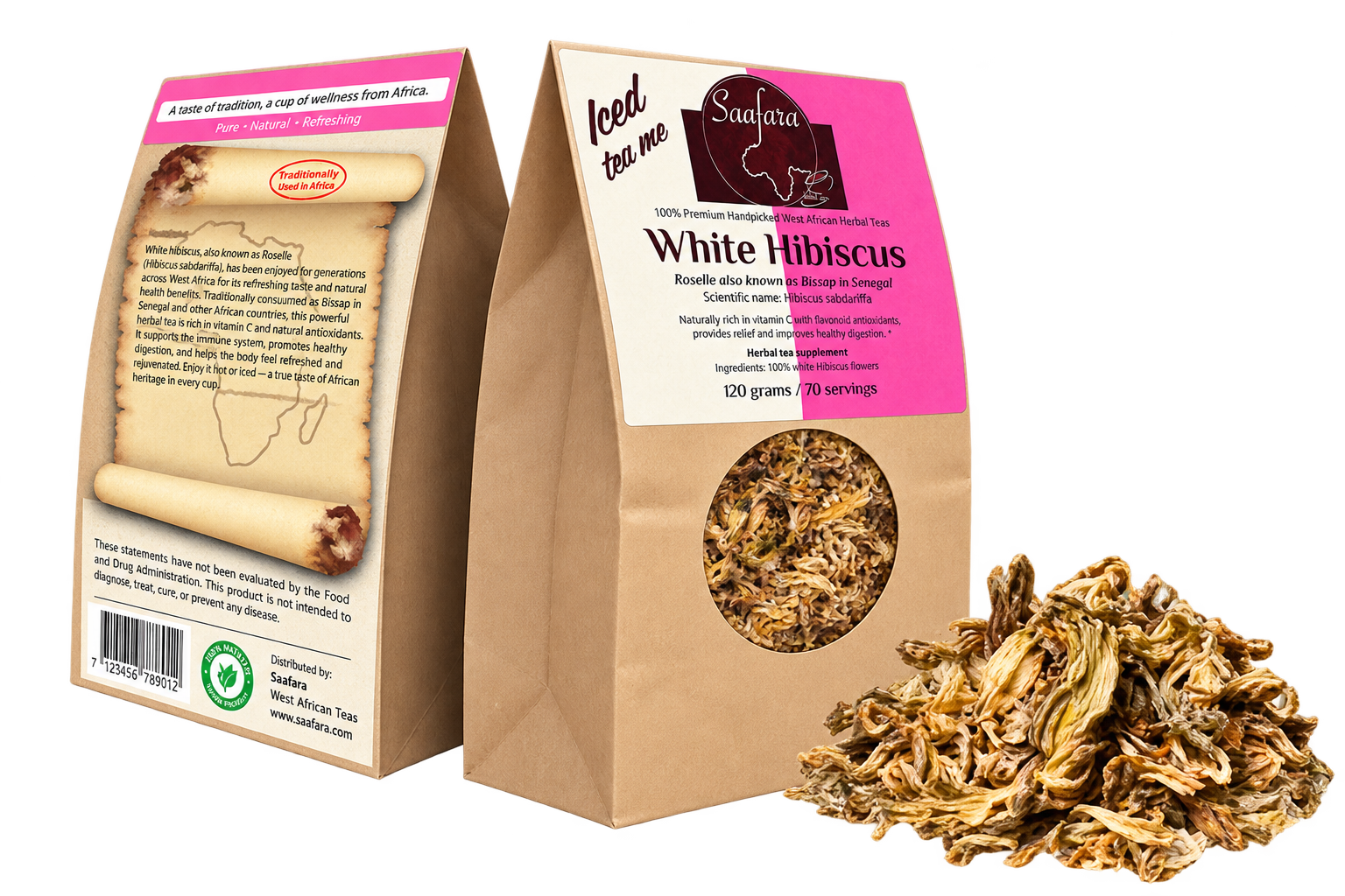 Kraft Tea Bags with Dried Hibiscus