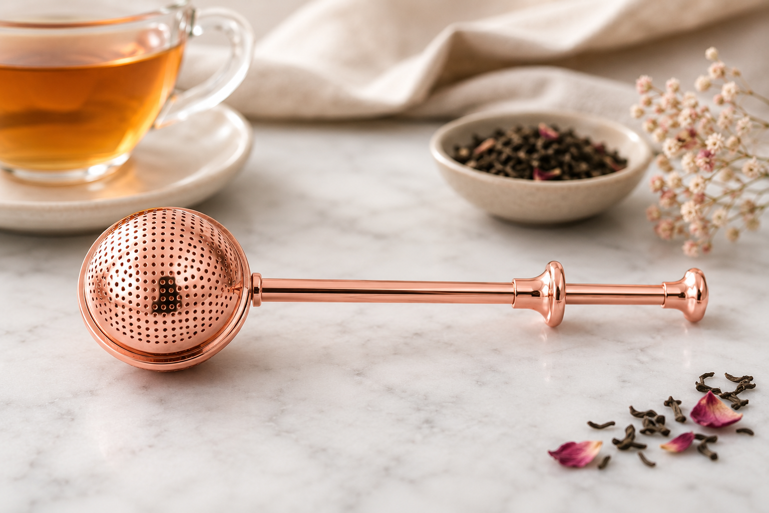 Rose gold long handle