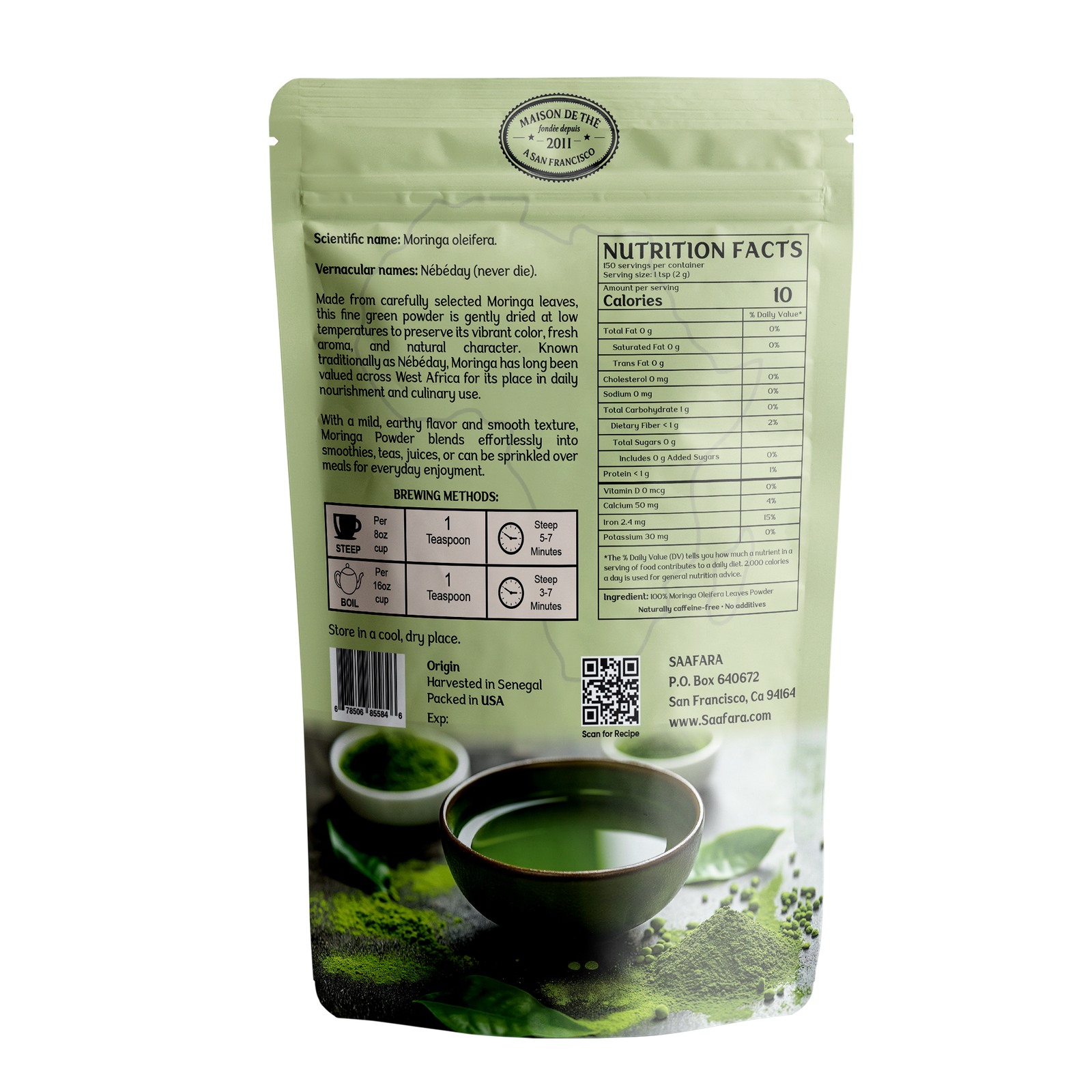 Moringa leaf powder Back