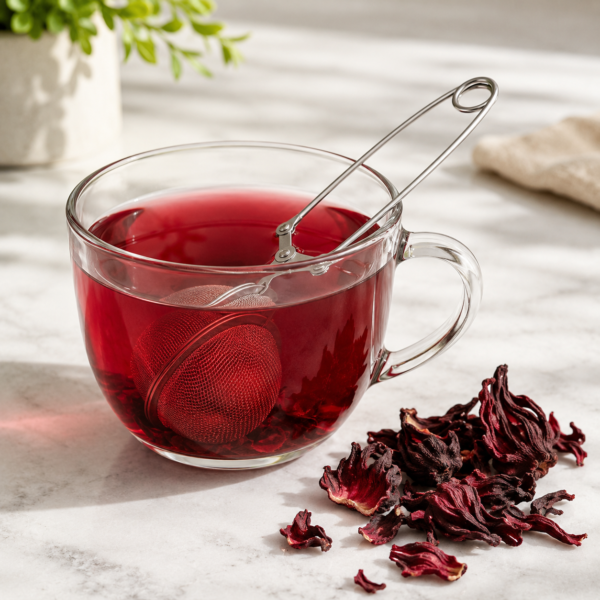 Ruby Hibiscus Tea Infuser Still Life