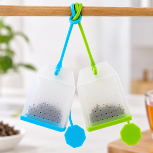 Reusable Silicone Tea Bag Infuser – Blue & Green
