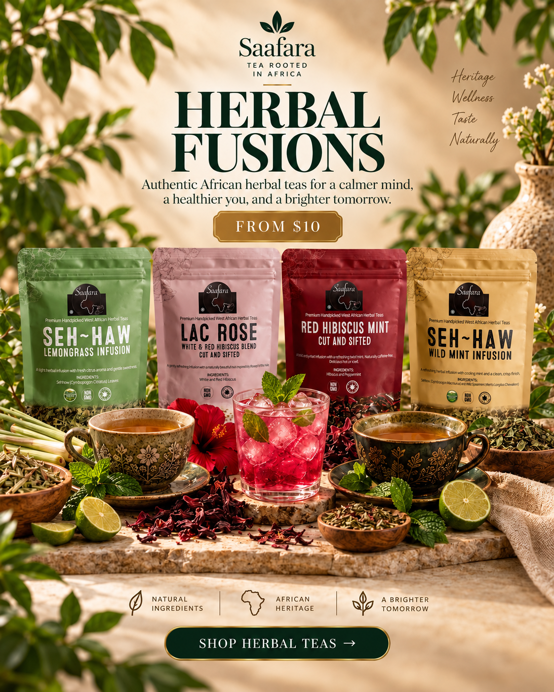 Herbal Fusions Tea Poster by Saafara