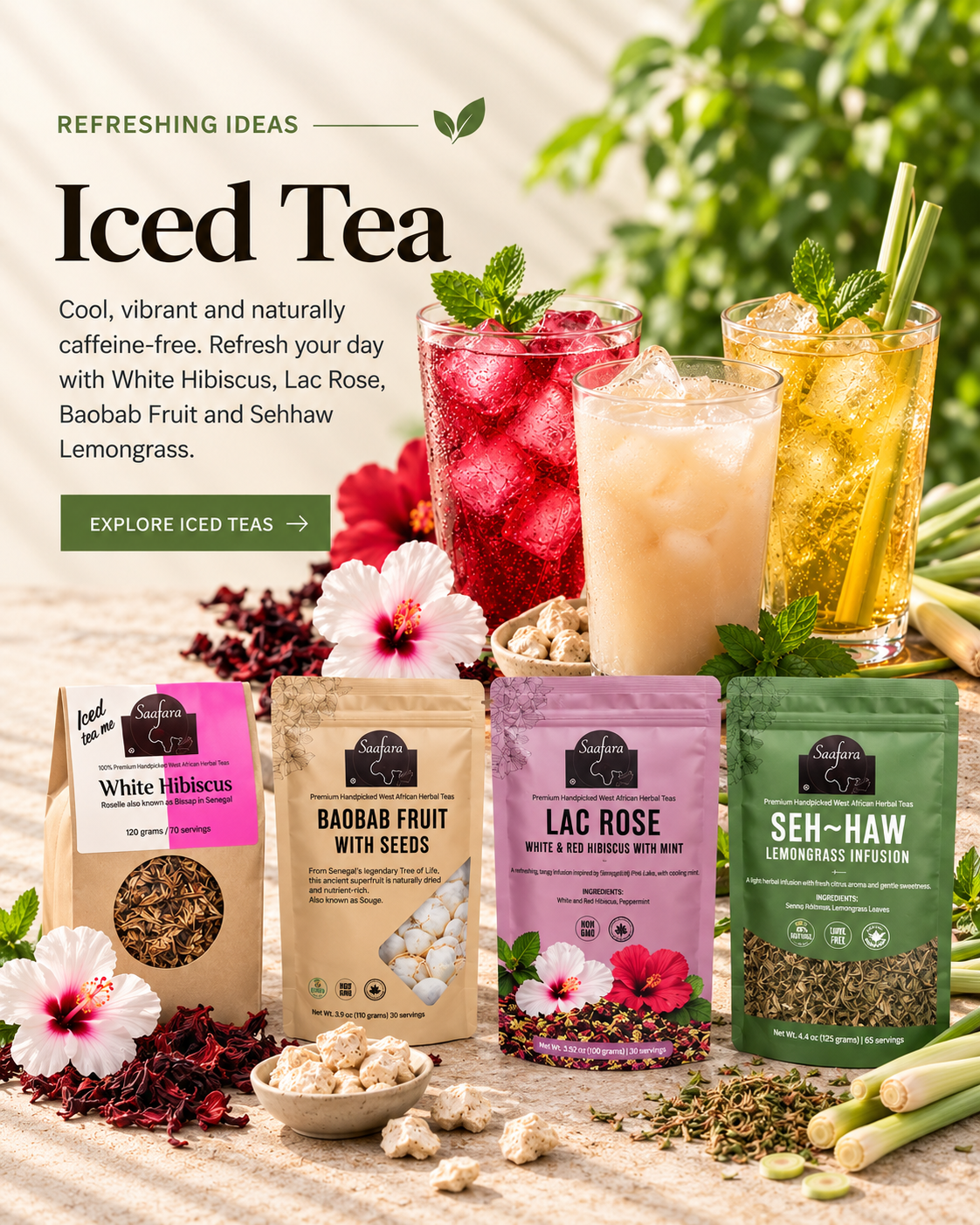 Refreshing Saafara Iced Tea Collection