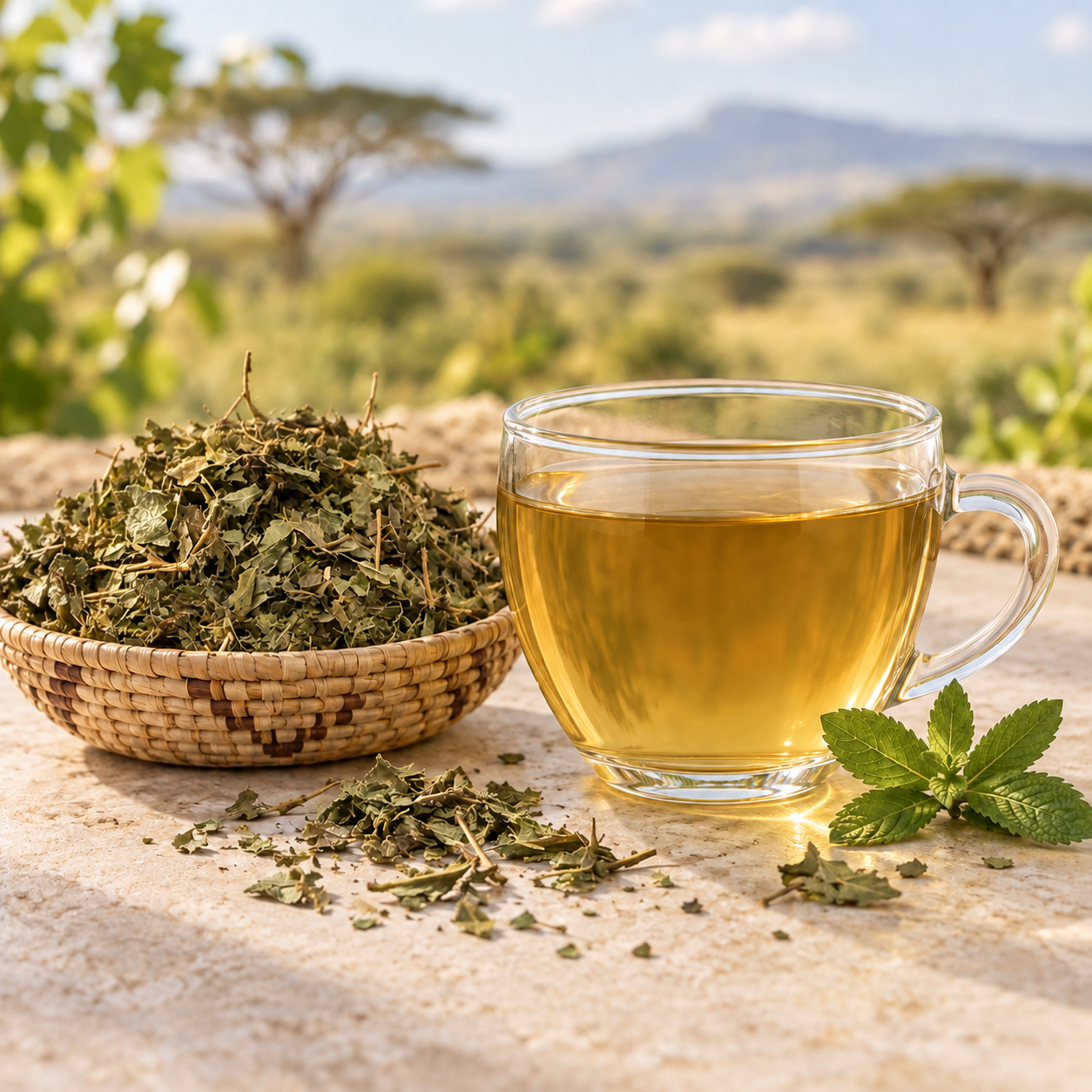 Golden amber Savanna Mint tea