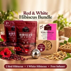 Red & White Hibiscus Trio + Free Tea Infuser